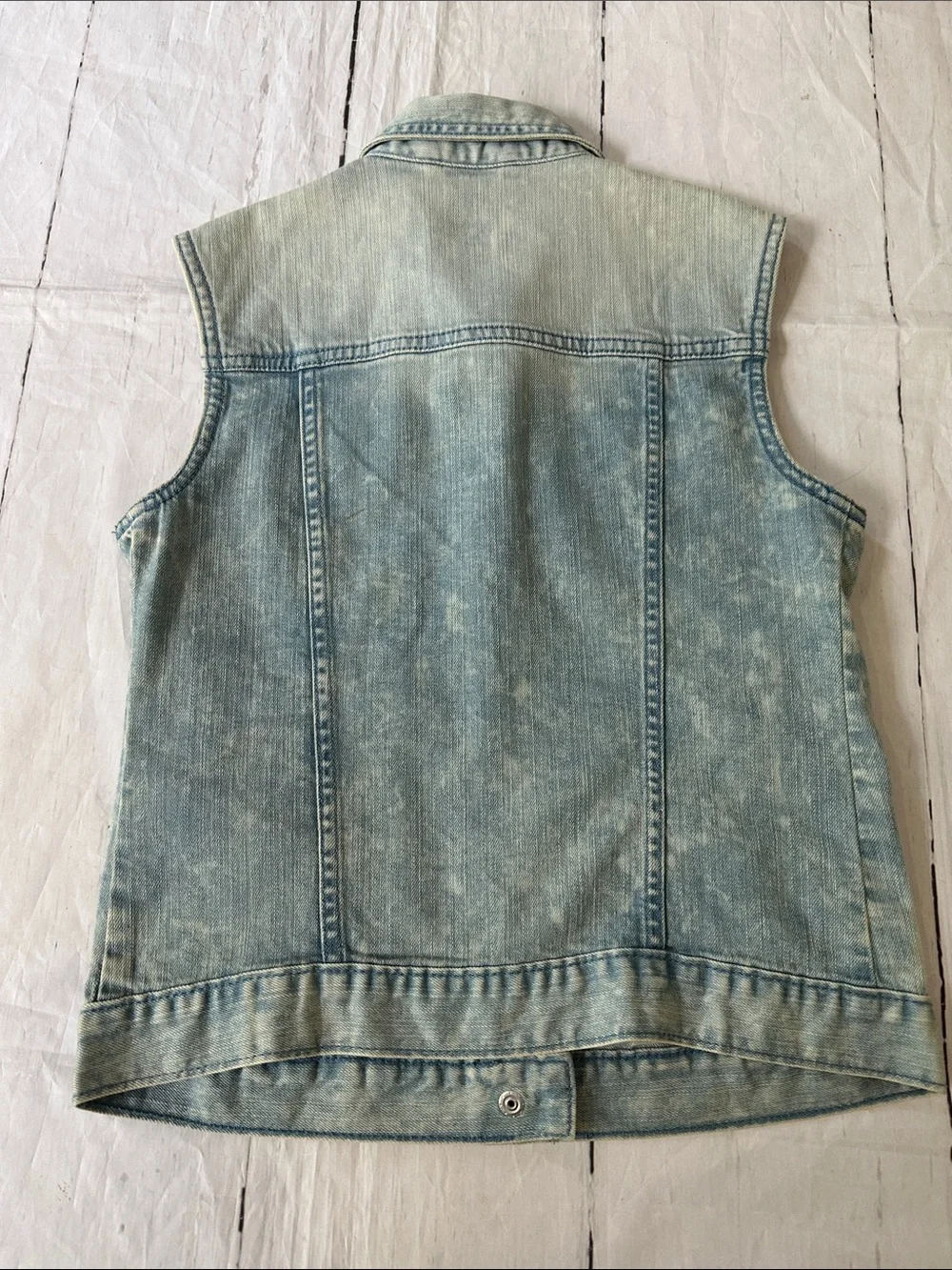 GAP Washed Light Blue Denim Vest - Sleeveless Button-Up